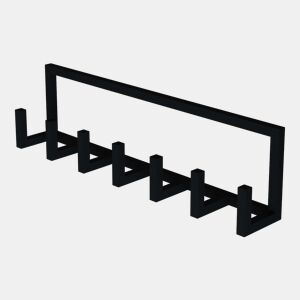 Bengaleiro de parede Lyngen com 7 ganchos em aço 75x10x20 cm - Preto en.casa