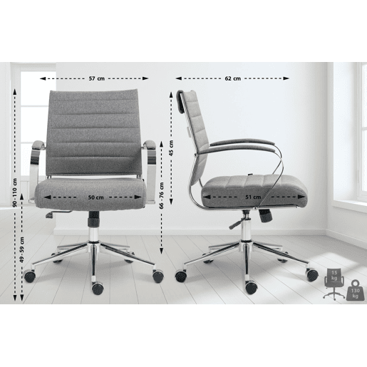 Silla de oficina Oakland Tela Gris 62X57X90 cm