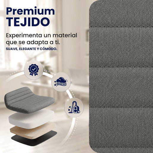 Silla de oficina Oakland Tela Gris 62X57X90 cm