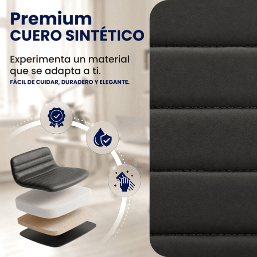 Silla de oficina Oakland Simil cuero Gris 62X57X90 cm