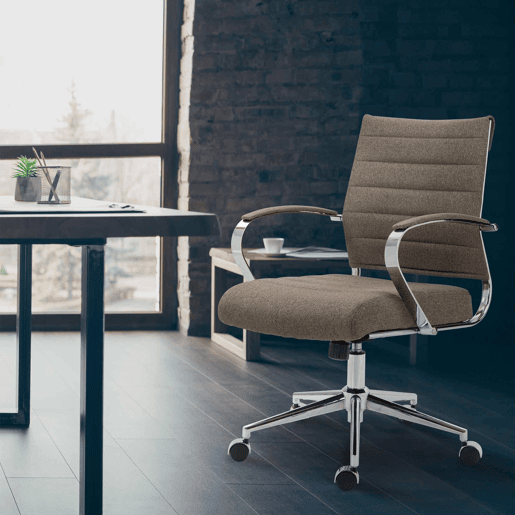 Silla de Oficina Oakland Tela Gris topo 62X57X90 cm