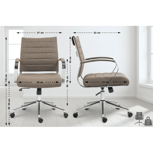 Silla de Oficina Oakland Tela Gris topo 62X57X90 cm