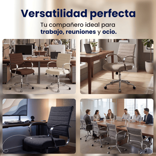 Silla de Oficina Oakland Tela Gris topo 62X57X90 cm