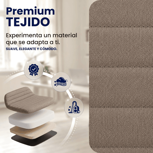 Silla de Oficina Oakland Tela Gris topo 62X57X90 cm