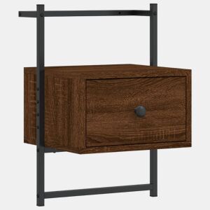vidaXL Mesa cabeceira parede 35x30x51 deriv. madeira carvalho castanho