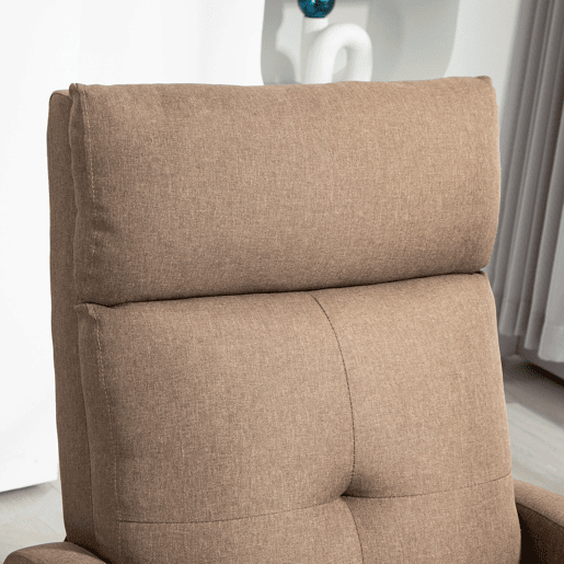 HOMCOM Poltrona Relax Reclinável até 155° Poltrona Reclinável Manual Estofado em Tecido Carga Máxima 150 kg para Pessoas com Altura Inferior 195 cm 67x87x98 cm Marrom