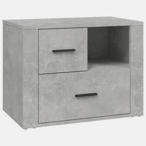 vidaXL Mesa de cabeceira 60x36x45 cm derivados madeira cinza cimento