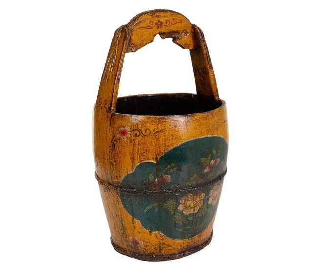 Cubo de madera marrón 34x34x55h cm
