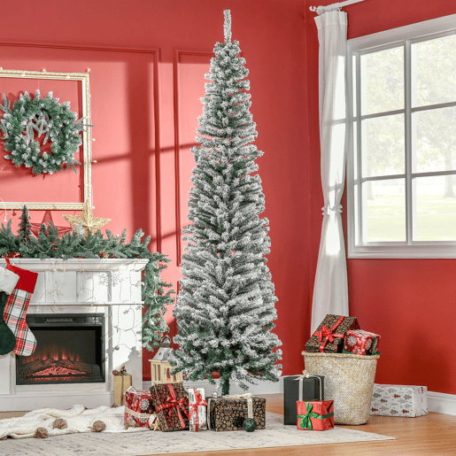 HOMCOM Árvore de Natal 225 cm Árvore de Natal Artificial Nevado com 738 Ramos e Suporte de Metal Árvore de Natal para Sala de Estar Verde e Branco HOMCOM Árvore de Natal 225 cm Árvore de Natal Artificial Nevado com 738 Ramos e Suporte de Metal Árvore de Natal para Sala de Estar Verde e Branco