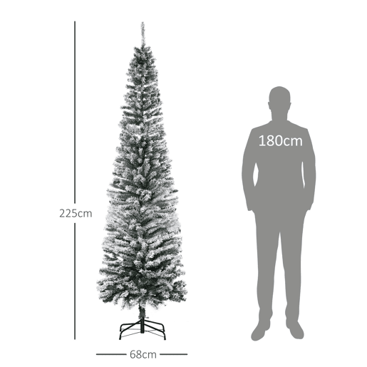 HOMCOM Árvore de Natal 225 cm Árvore de Natal Artificial Nevado com 738 Ramos e Suporte de Metal Árvore de Natal para Sala de Estar Verde e Branco HOMCOM Árvore de Natal 225 cm Árvore de Natal Artificial Nevado com 738 Ramos e Suporte de Metal Árvore de Natal para Sala de Estar Verde e Branco