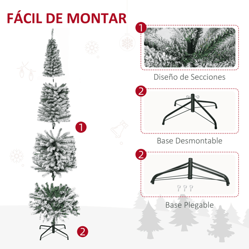 HOMCOM Árvore de Natal 225 cm Árvore de Natal Artificial Nevado com 738 Ramos e Suporte de Metal Árvore de Natal para Sala de Estar Verde e Branco HOMCOM Árvore de Natal 225 cm Árvore de Natal Artificial Nevado com 738 Ramos e Suporte de Metal Árvore de Natal para Sala de Estar Verde e Branco