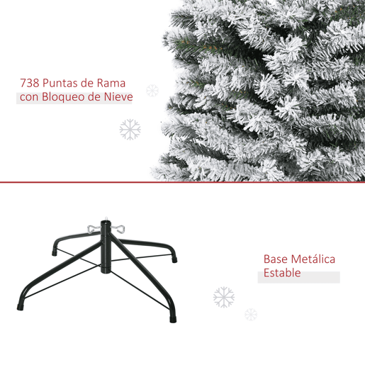 HOMCOM Árvore de Natal 225 cm Árvore de Natal Artificial Nevado com 738 Ramos e Suporte de Metal Árvore de Natal para Sala de Estar Verde e Branco HOMCOM Árvore de Natal 225 cm Árvore de Natal Artificial Nevado com 738 Ramos e Suporte de Metal Árvore de Natal para Sala de Estar Verde e Branco