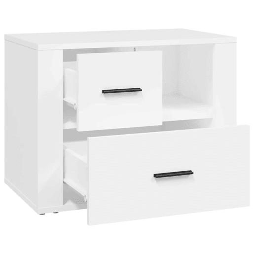 vidaXL Mesa de cabeceira 60x36x45 cm derivados de madeira branco