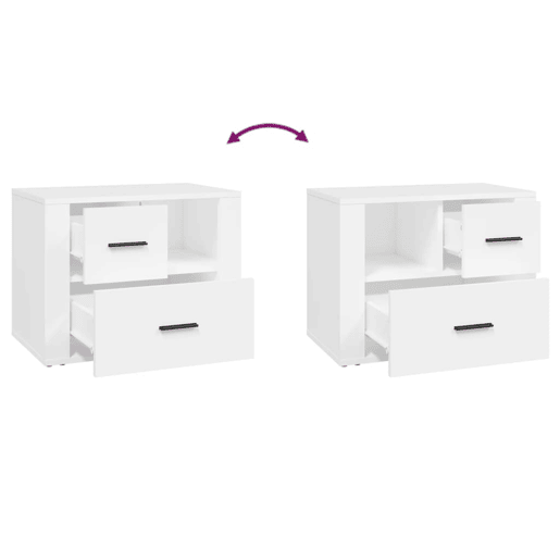 vidaXL Mesa de cabeceira 60x36x45 cm derivados de madeira branco
