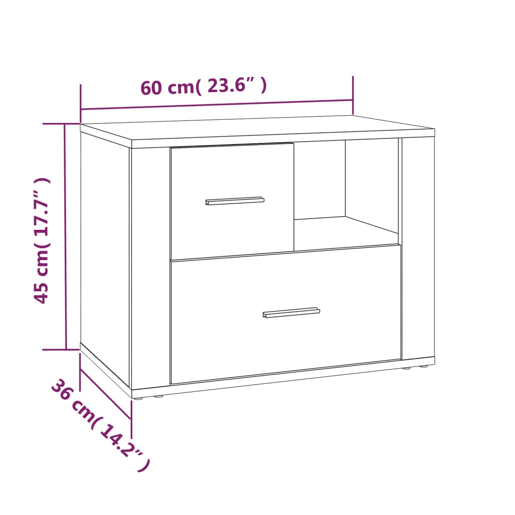 vidaXL Mesa de cabeceira 60x36x45 cm derivados de madeira branco