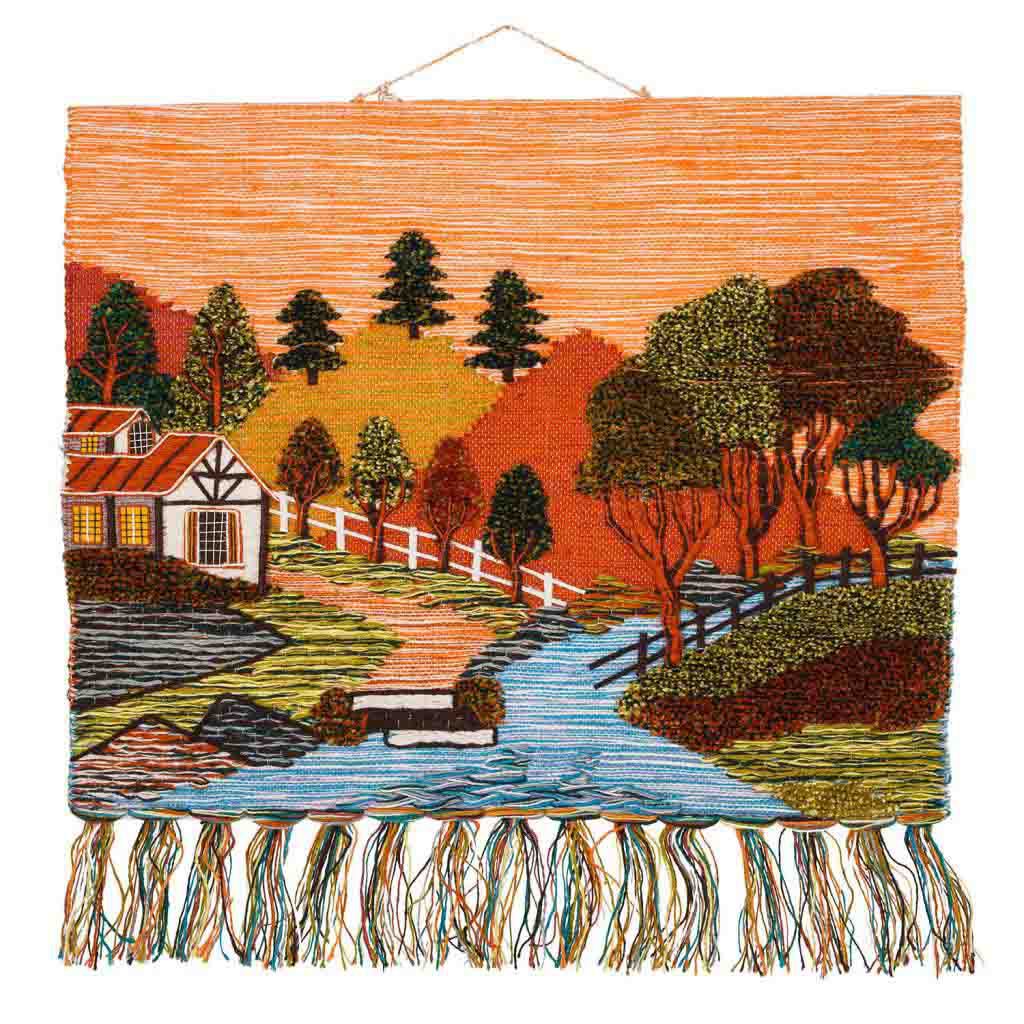 Tapiz de yute tejido decorativo 100x80cm