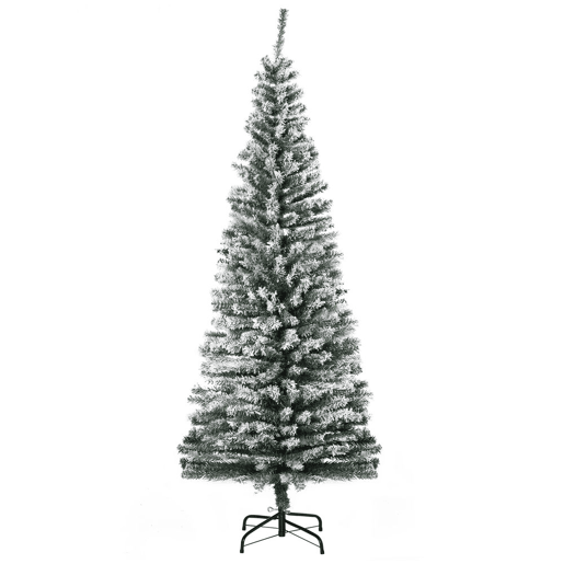 HOMCOM Árvore de Natal 180 cm Árvore de Natal Artificial Nevado com 492 Ramos e Suporte de Metal Árvore de Natal para Sala de Estar Verde e Branco HOMCOM Árvore de Natal 180 cm Árvore de Natal Artificial Nevado com 492 Ramos e Suporte de Metal Árvore de Natal para Sala de Estar Verde e Branco