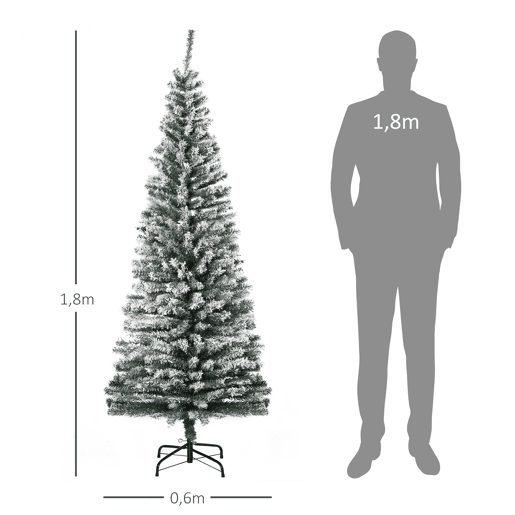 HOMCOM Árvore de Natal 180 cm Árvore de Natal Artificial Nevado com 492 Ramos e Suporte de Metal Árvore de Natal para Sala de Estar Verde e Branco HOMCOM Árvore de Natal 180 cm Árvore de Natal Artificial Nevado com 492 Ramos e Suporte de Metal Árvore de Natal para Sala de Estar Verde e Branco
