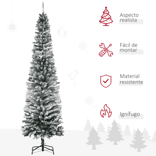 HOMCOM Árvore de Natal 180 cm Árvore de Natal Artificial Nevado com 492 Ramos e Suporte de Metal Árvore de Natal para Sala de Estar Verde e Branco HOMCOM Árvore de Natal 180 cm Árvore de Natal Artificial Nevado com 492 Ramos e Suporte de Metal Árvore de Natal para Sala de Estar Verde e Branco