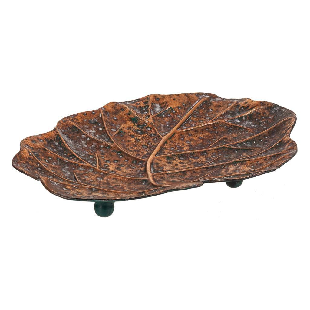 Hoja decoración dorada 37x31x5