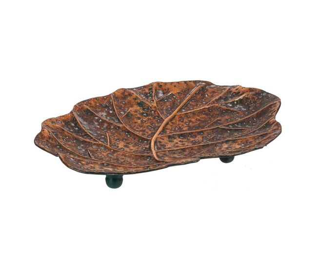 Hoja decoración dorada 37x31x5