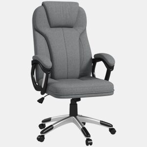 Vinsetto Cadeira de Escritório Giratória Cadeira de Escritório Ergonómica com Altura Ajustável Apoio para os Braços e Encosto Acolchoado de Linho Sintético 66x75x110-120 cm Cinza