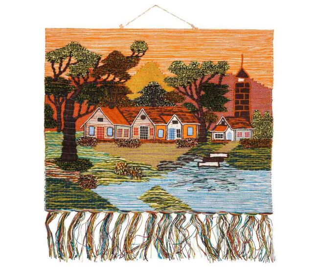 Tapiz de yute tejido decorativo 100x80cm