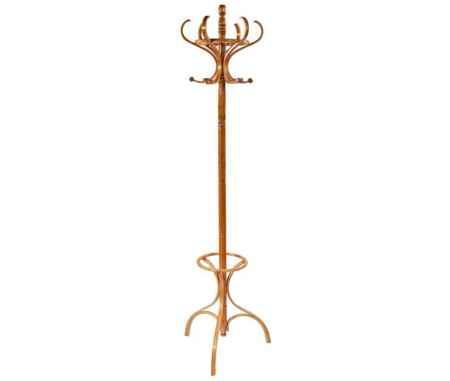 Perchero de pie de madera natural claro 31x44x179hcm