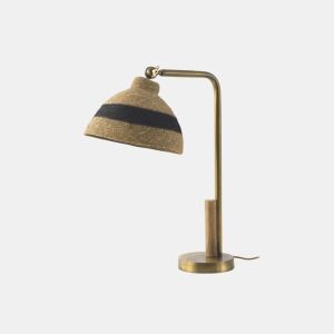 Candeeiro De Mesa Com Abajur De Fibra Natural Trançada