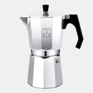 Cecotec Cafeteira italiana de alumínio com capacidade para 12 chávenas de café, fácil de limpar e apta para todo o tipo de fogões.
