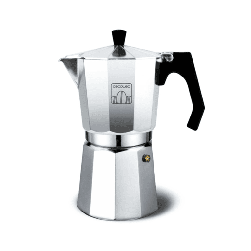 Cecotec Cafeteira italiana de alumínio com capacidade para 12 chávenas de café, fácil de limpar e apta para todo o tipo de fogões.