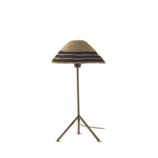 Candeeiro De Mesa Com Abajur De Fibra Natural Trançada Candeeiro De Mesa Com Abajur De Fibra Natural Trançada
