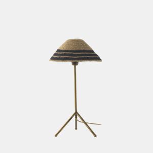 Candeeiro De Mesa Com Abajur De Fibra Natural Trançada
