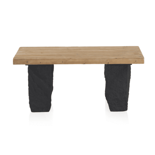 Mesa De Centro Mola Madeira E Base Poliresina Mgo