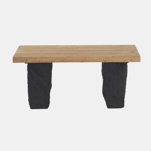 Mesa De Centro Mola Madeira E Base Poliresina Mgo