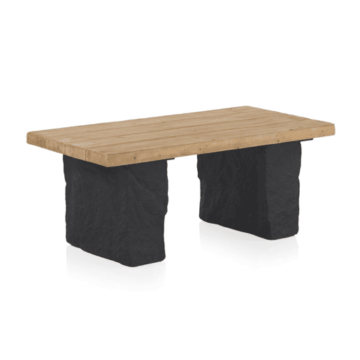 Mesa De Centro Mola Madeira E Base Poliresina Mgo