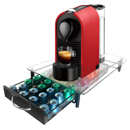 Suporte Organizador para Cápsulas Nespresso Nyana Home | Capacidade 40 Cápsulas | Compatibilidade Nespresso | Tampa de Vidro | Suporte Metálico | Alça de Extração
