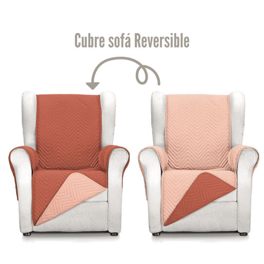 Capa reversível para sofá de 1 lugar Mont Telha-Coral Donegal Collections
