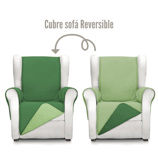 Capa reversível para sofá de 1 lugar Mont Verde-Oliva Donegal Collections