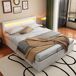Cama de matrimonio de piel sintética con espacio de almacenamiento 141x206 Cama de matrimonio de piel sintética con espacio de almacenamiento 141x206 Blanco
