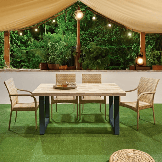 Mesa de exterior Masi Roble salvaje - Antracita 160 x 76 x 90 cm