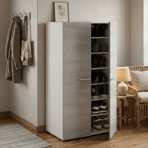 Armário multiuso com 2 portas com efeito madeira Armário multiuso com 2 portas com efeito madeira