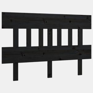 vidaXL Cabeceira de cama 123,5x3x81 cm pinho maciço preto
