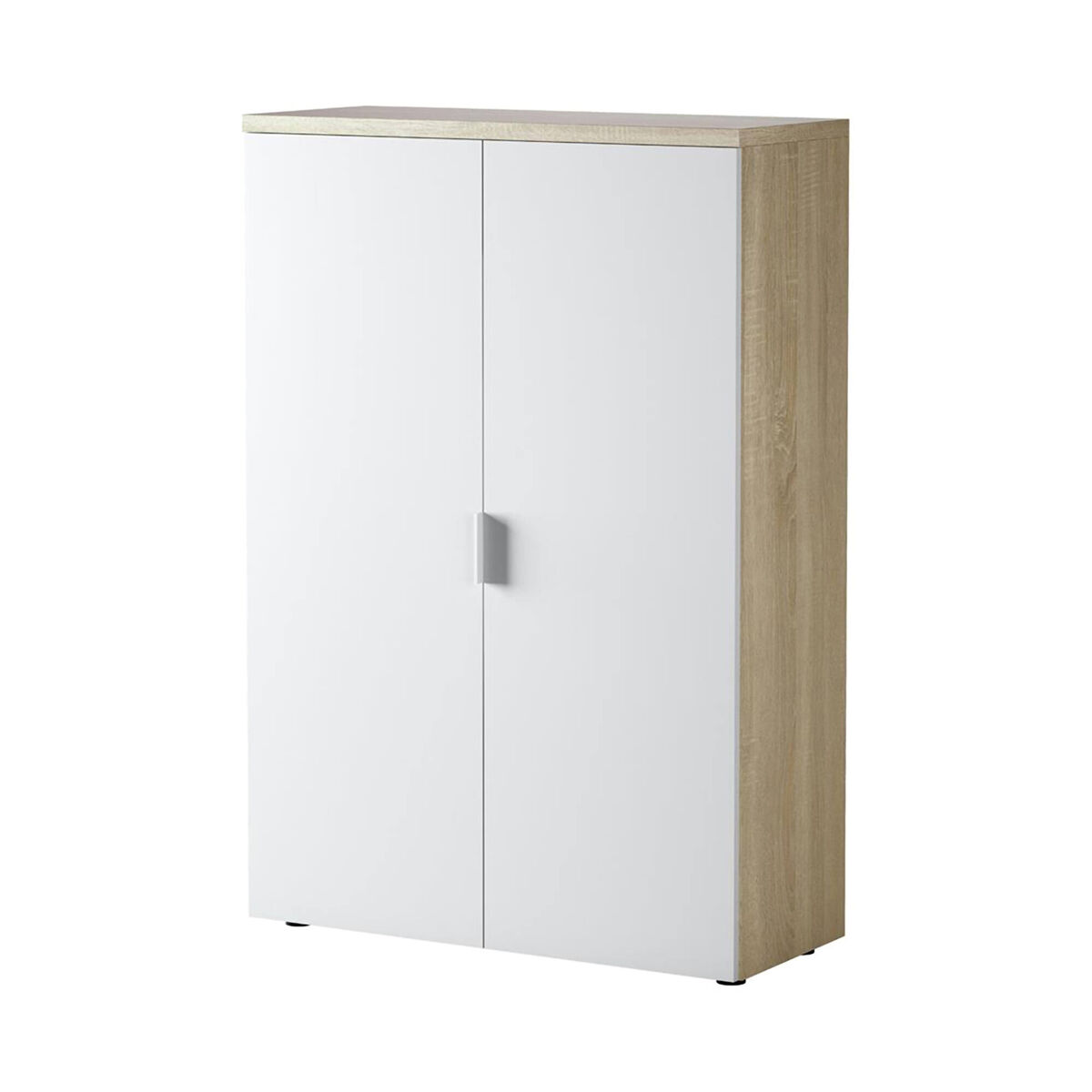 Armário multiuso com 2 portas com efeito madeira