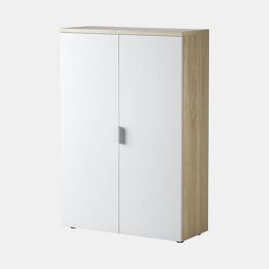 Armário multiuso com 2 portas com efeito madeira