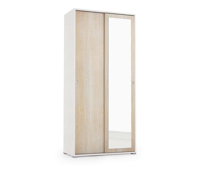 Armário 2 portas com efeito madeira 90