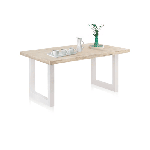 Mesa de exterior Masi Carvalho selvagem - Branco 160 x 76 x 90 cm