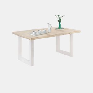 Mesa de exterior Masi Carvalho selvagem - Branco 160 x 76 x 90 cm