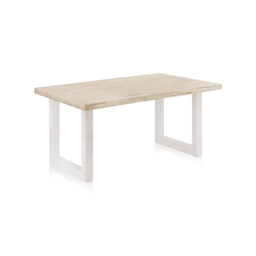 Mesa de exterior Masi Carvalho selvagem - Branco 160 x 76 x 90 cm