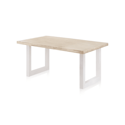 Mesa de exterior Masi Carvalho selvagem - Branco 160 x 76 x 90 cm
